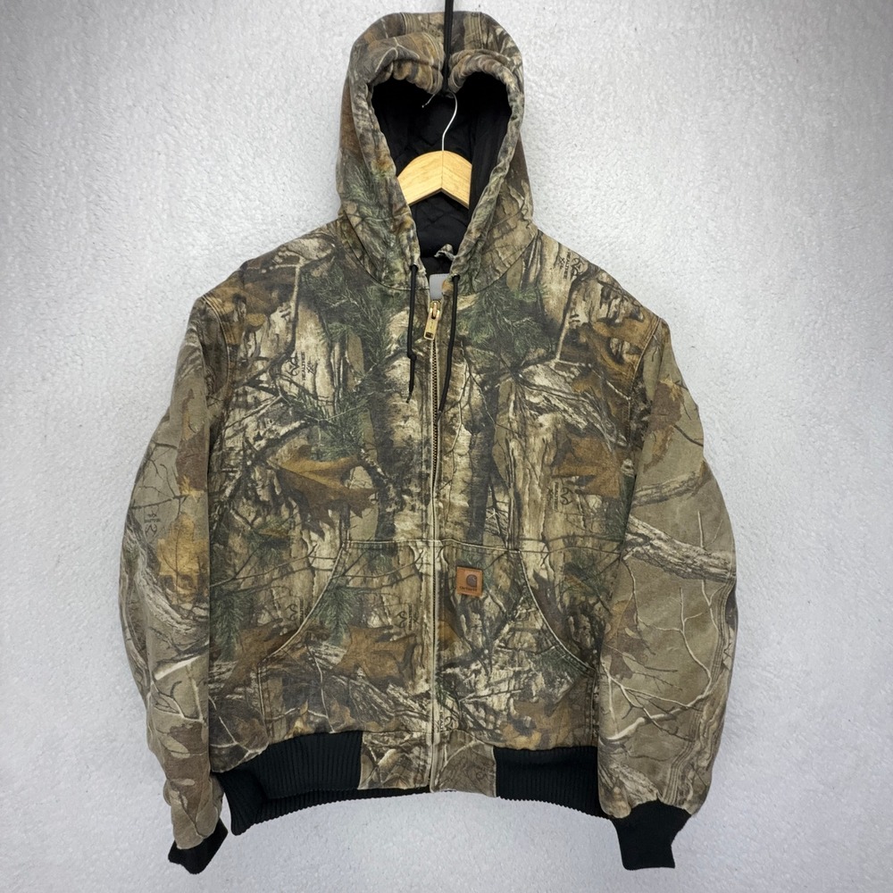 Carhartt Active Hunting Jacket Quilt Lined Mens Medium J221 977 RealTree Camo